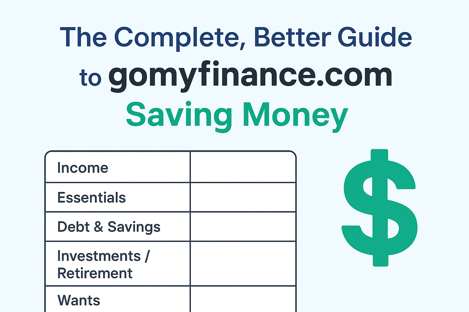 gomyfinance.com Saving Money