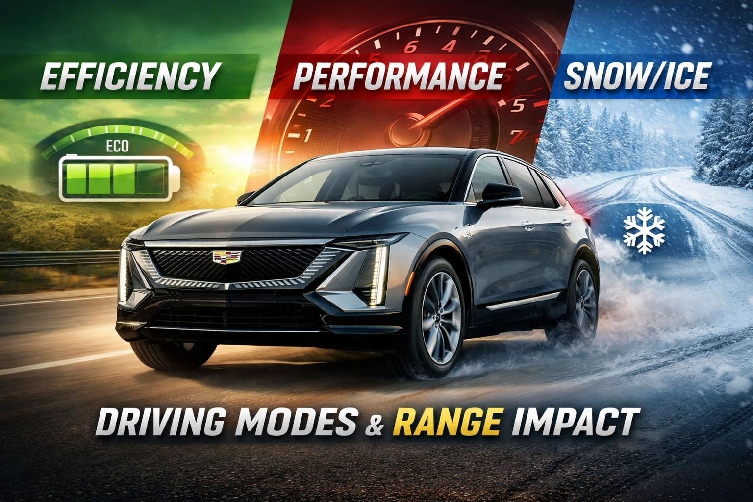 Do the Driving Modes in Cadillac LYRIQ Offer Different Ranges or Battery Usages?